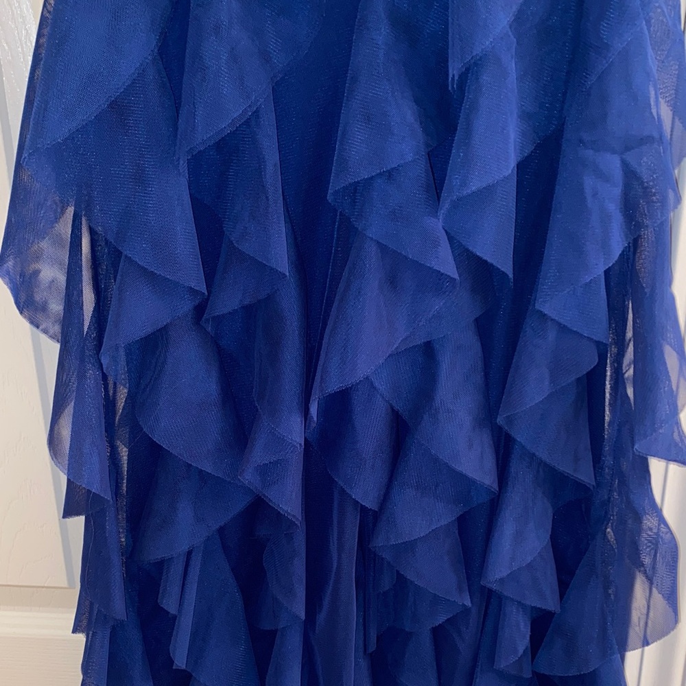 Elegant Blue Ruffle Mini Dress - Picture 7 of 7